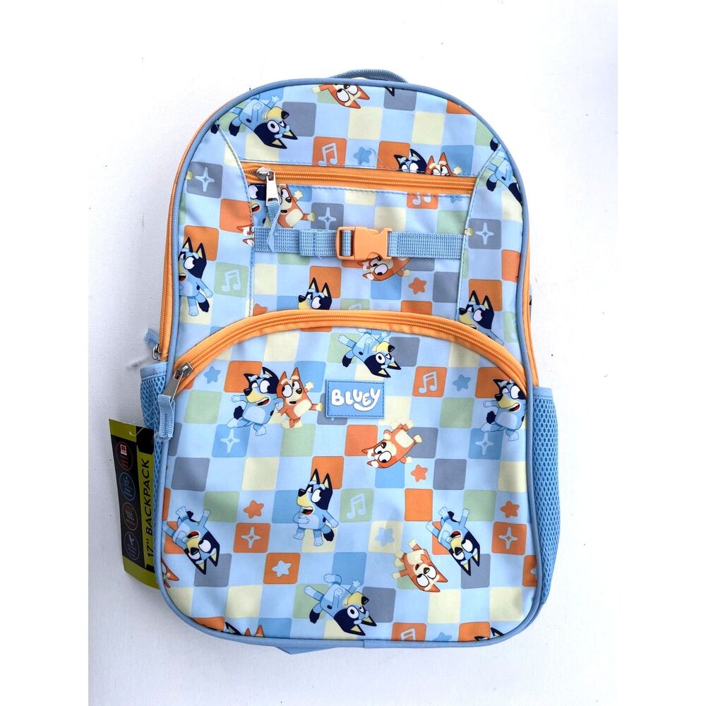 Bluey Music Time Backpack Kids 17" Blue